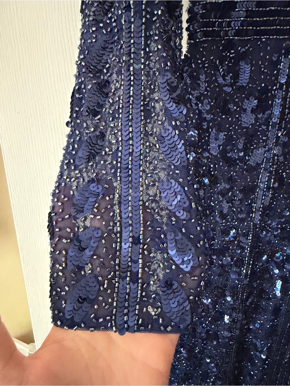 Mac Duggal embellished evening gown, size 6, midnight navy blue, formal - Picture 8 of 11